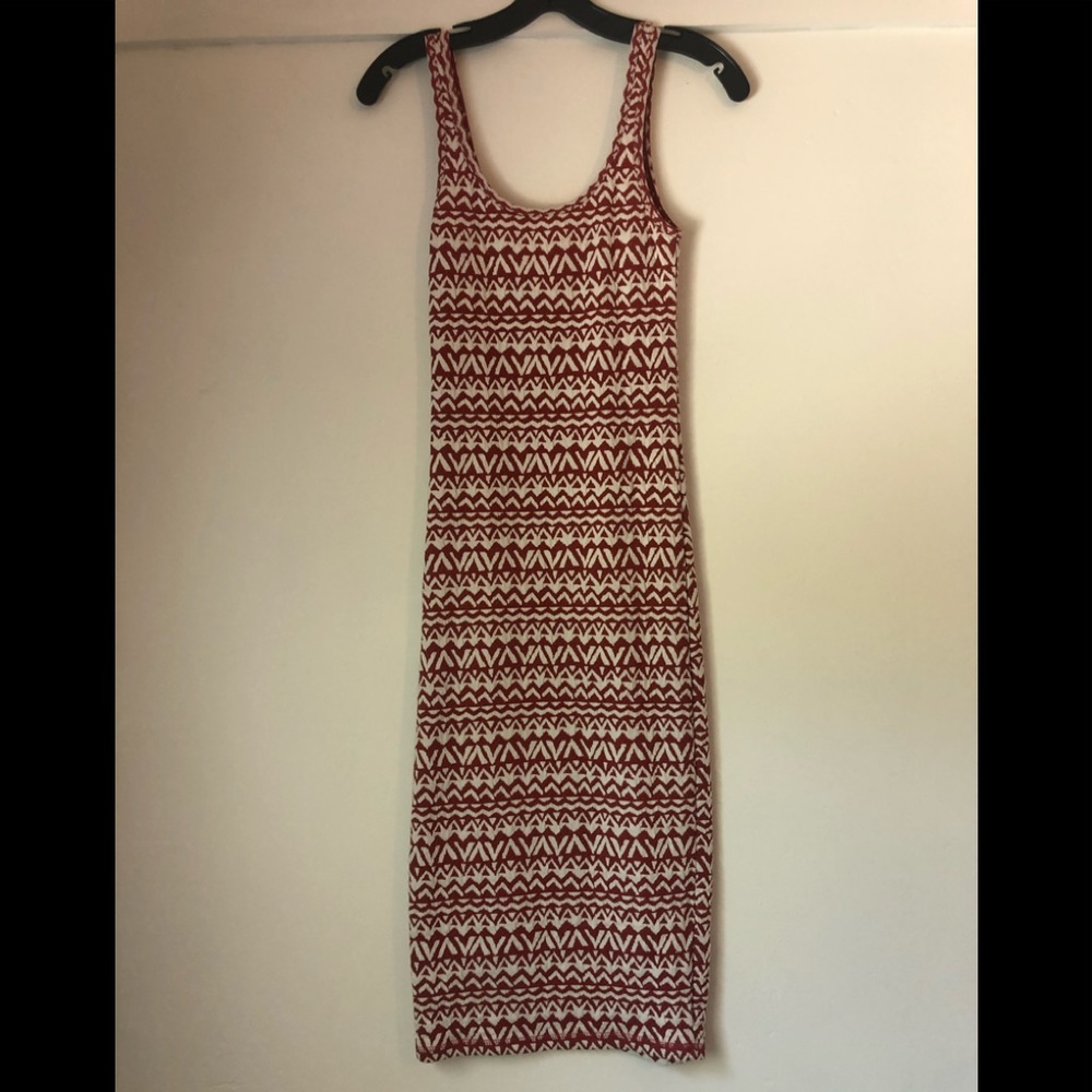 Billabong midi red and white print dress